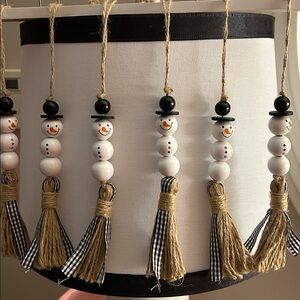 Festive Snowman Bead Garland with Tassels